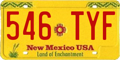 NM license plate 546TYF