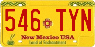 NM license plate 546TYN
