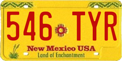 NM license plate 546TYR