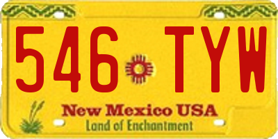 NM license plate 546TYW