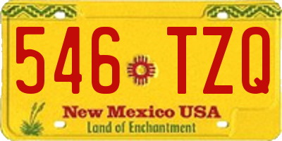 NM license plate 546TZQ