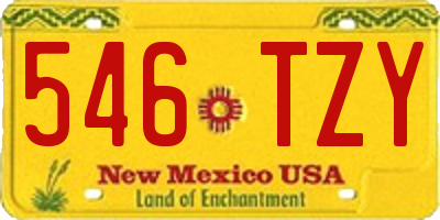 NM license plate 546TZY