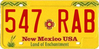 NM license plate 547RAB
