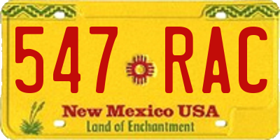 NM license plate 547RAC