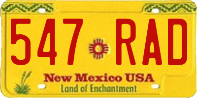 NM license plate 547RAD