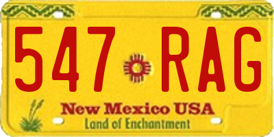 NM license plate 547RAG