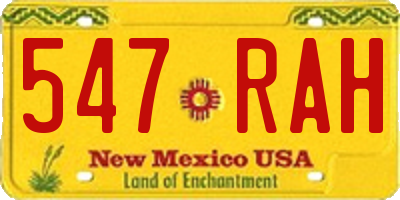 NM license plate 547RAH