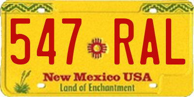 NM license plate 547RAL