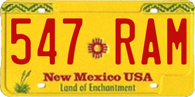 NM license plate 547RAM