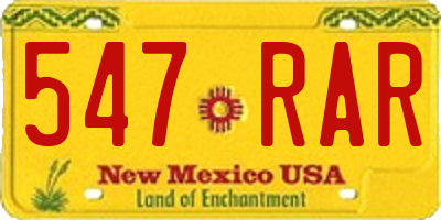 NM license plate 547RAR