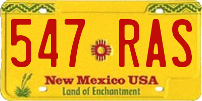 NM license plate 547RAS