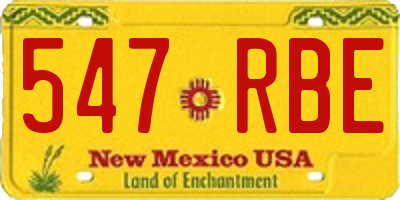 NM license plate 547RBE