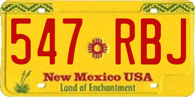 NM license plate 547RBJ