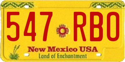 NM license plate 547RBO