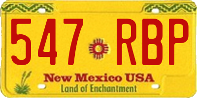 NM license plate 547RBP