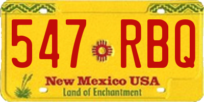NM license plate 547RBQ