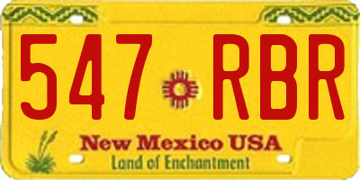 NM license plate 547RBR