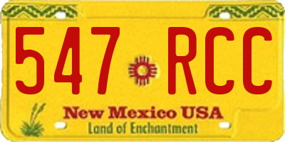 NM license plate 547RCC