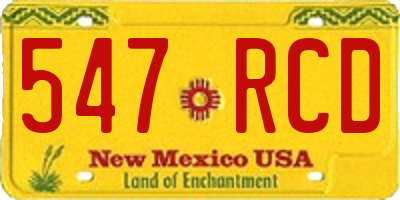 NM license plate 547RCD