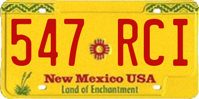 NM license plate 547RCI