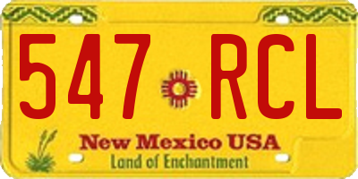 NM license plate 547RCL