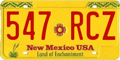 NM license plate 547RCZ