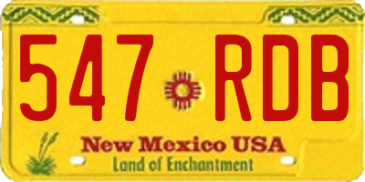 NM license plate 547RDB