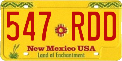 NM license plate 547RDD