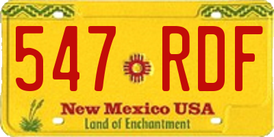 NM license plate 547RDF