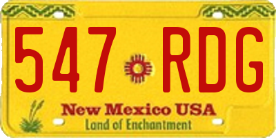 NM license plate 547RDG