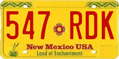 NM license plate 547RDK