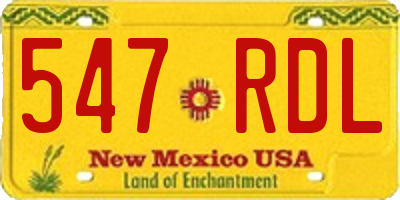 NM license plate 547RDL