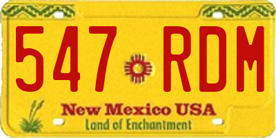 NM license plate 547RDM