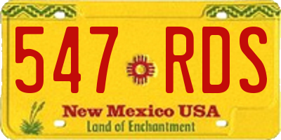 NM license plate 547RDS