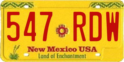 NM license plate 547RDW