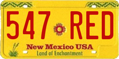 NM license plate 547RED