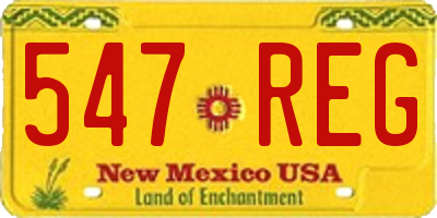 NM license plate 547REG