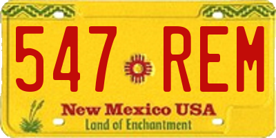 NM license plate 547REM