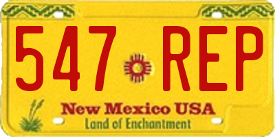 NM license plate 547REP