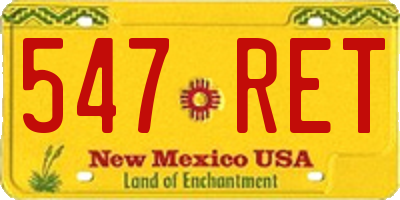 NM license plate 547RET