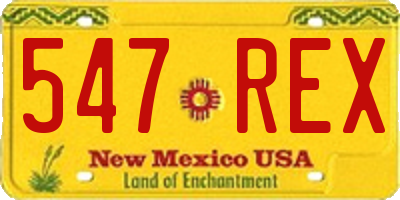 NM license plate 547REX