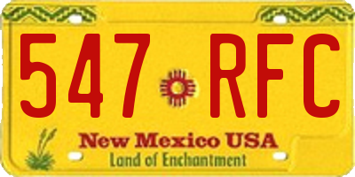 NM license plate 547RFC