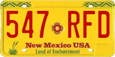 NM license plate 547RFD