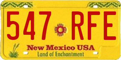 NM license plate 547RFE