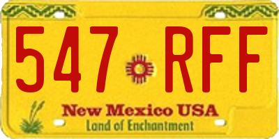 NM license plate 547RFF