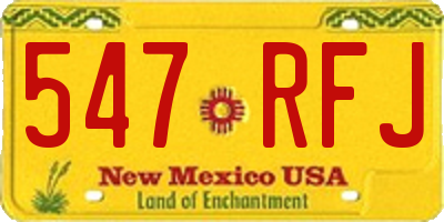 NM license plate 547RFJ