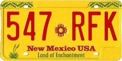 NM license plate 547RFK