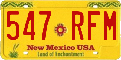 NM license plate 547RFM