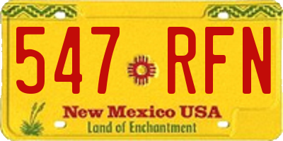NM license plate 547RFN