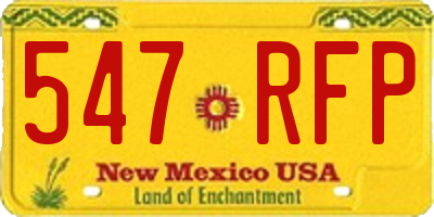 NM license plate 547RFP